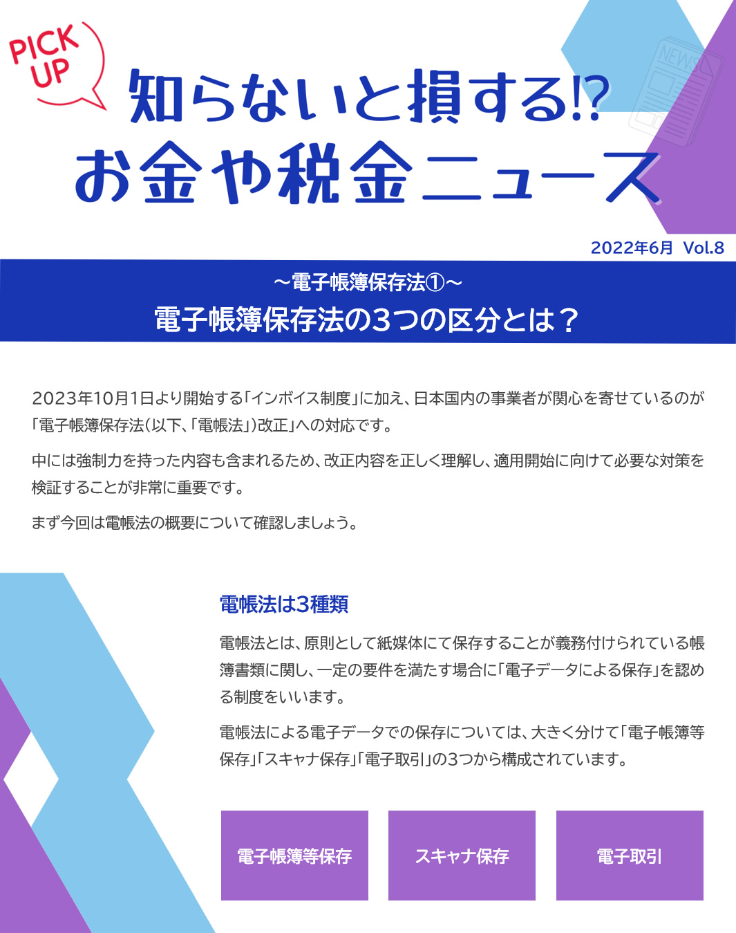 電帳法は3種類