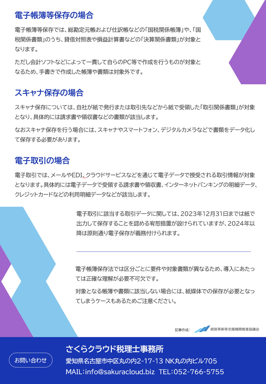 電子保存・スキャナ保存・電子取引
