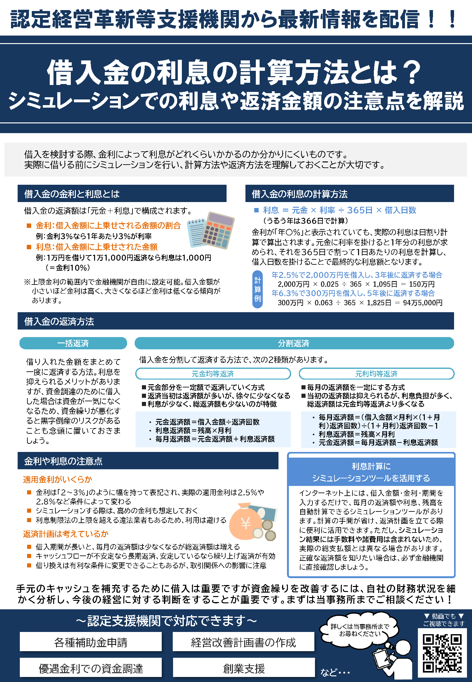 借入金の利息の計算方法とは？シミュレーションでの利息や返済金額の注意点を解説（NewsLetter2025年10月号）